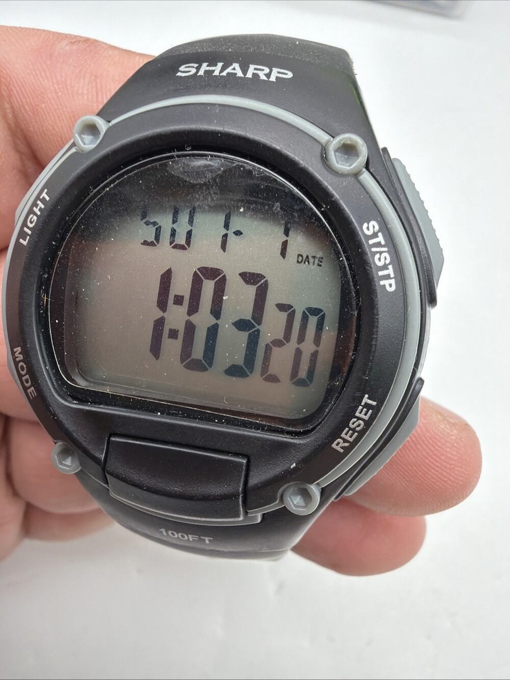 Sharp Men’s Digital Watch w/ Alarm & Stopwatch - SHPW04 - New Battery